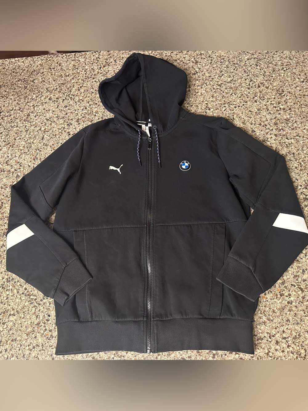 Vintage Men’s BMW Black Puma Motorsport Zip Hoodie